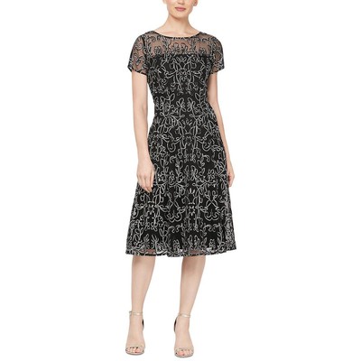 

Женское черное свадебное платье миди до щиколотки SLNY  BHFO 8288, Black/ivory