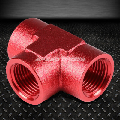 ВНУТРЕННИЙ ТРУБОПРОВОД 1/8-27 NPT С КРАСНОЙ АНОДИРОВАННОЙ ОТДЕЛКОЙ ИЗ АЛЮМИНИЕВОГО ТРОЙНИКА-ПЕРЕХОДНИКА