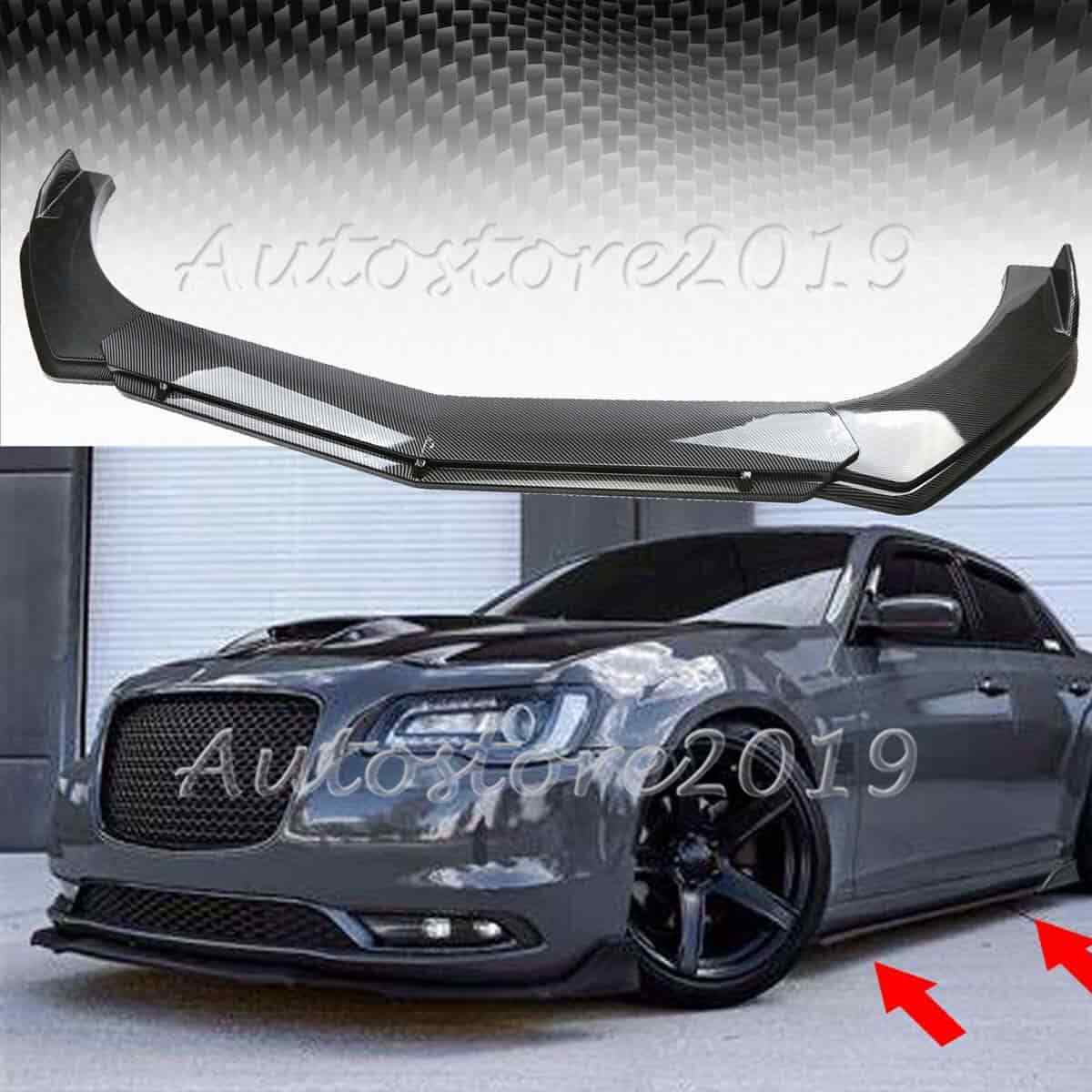 For Chrysler 300 Carbon Fiber Front Bumper Lip Body Spoiler Splitter Body Kit