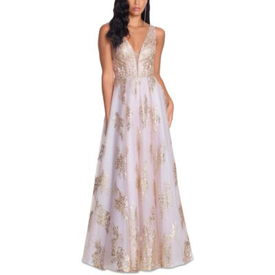 

Женское вечернее платье в сеточку Blondie Nites для юниоров BHFO 5534, Blush/gold