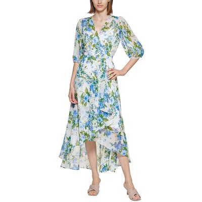 

Женское макси-платье Calvin Klein с цветочным принтом и пышными рукавами BHFO 9404, Marina multi