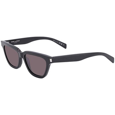 Pre-owned Saint Laurent Dark Grey Smoke Cat Eye Ladies Sunglasses Sl 462 Sulpice 001 53 In Gray