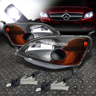 ЧЕРНЫЙ КОРПУС ФАРЫ С ЯНТАРНЫМ УГЛОМ НАКЛОНА + БЕЛАЯ СВЕТОДИОДНАЯ СИСТЕМА 6000K ДЛЯ 01-03 CIVIC