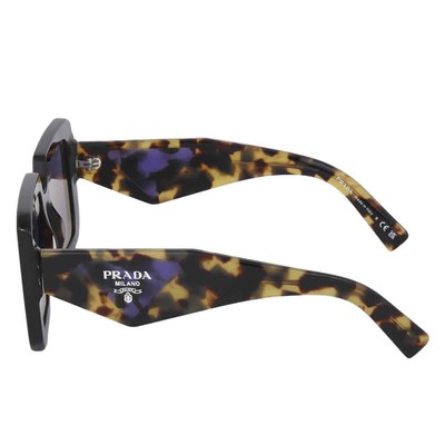 Pre-owned Prada Violet Mirrored Internal Silver Square Ladies Sunglasses Pr 23ys 2au05q 51 In Purple