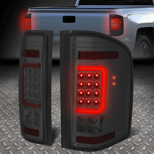 [СВЕТОДИОДНАЯ КРАСНАЯ ПЛАНКА С-ОБРАЗНОЙ ФОРМЫ] ДЛЯ 07-14 CHEVY SILVERADO ЗАДНИЙ СТОП-СИГНАЛ С ДЫМОВОЙ ЛИНЗОЙ