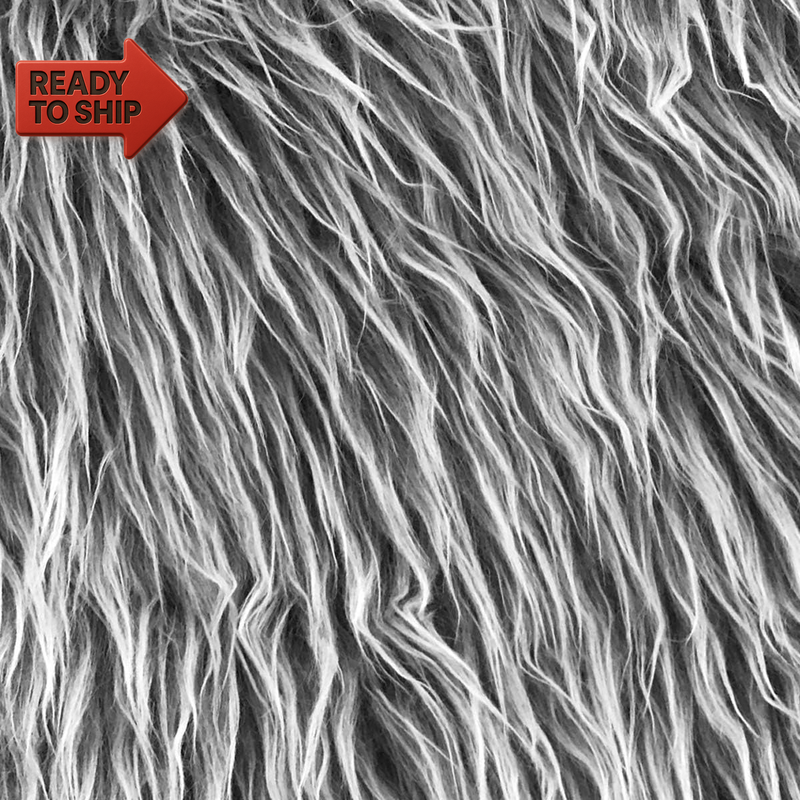 Long Pile Shaggy Faux Fur Frost Mongolian Squares Fabric Fuzzy Material Cuts Pa