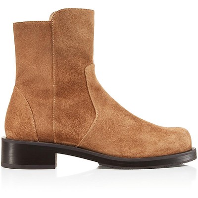 Pre-owned Stuart Weitzman Womens 5050 Bold Zip Bite Suede Ankle Boots Shoes Bhfo 4180 In Khaki