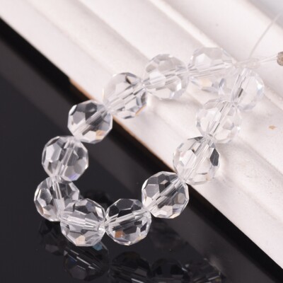 Round 32 Facets 3mm 4mm 6mm 8mm 10mm 12mm Clear Crystal Glass Loose Beads lot
