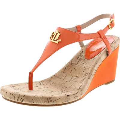 Женские босоножки на танкетке Jeannie Orange от Lauren Ralph Lauren среднего размера (B,M) 4689