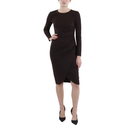 Женское платье-футляр из коричневого джерси с длинными рукавами Lauren Ralph Lauren 14 BHFO 0984