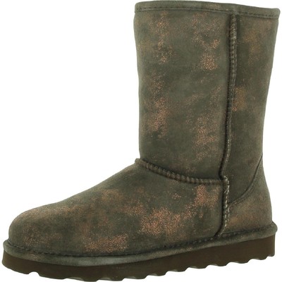 Bearpaw Womens Elle Short Brown Shearling Boots Shoes 8 Medium (B,M) BHFO 1756