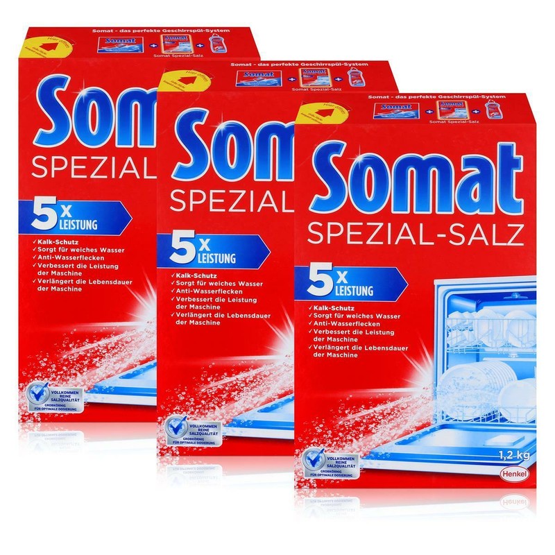 Somat SpÃ¼Lmaschinen Spezial-Salz 1,2kg - Anti-Wasserflecken (3er Pack)