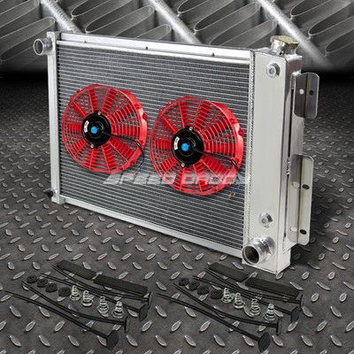 3-РЯДНЫЙ АЛЮМИНИЕВЫЙ РАДИАТОР + 2X 10 ВЕНТИЛЯТОРОВ КРАСНОГО ЦВЕТА ДЛЯ 67-69 CHEVY CAMARO/FIREBIRD T/A V8
