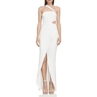 BCBGMAXAZRIA Женское вечернее платье Etna цвета слоновой кости на одно плечо для выпускного вечера 10 BHFO 1694