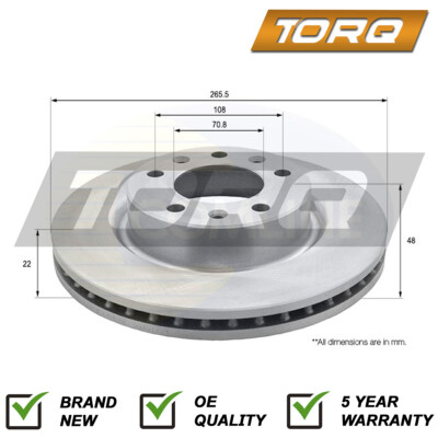 Brake Disc Front Torq Fits Peugeot 308 SW 1.2 1.5 HDi 1.6 2.0 #1 1610704680