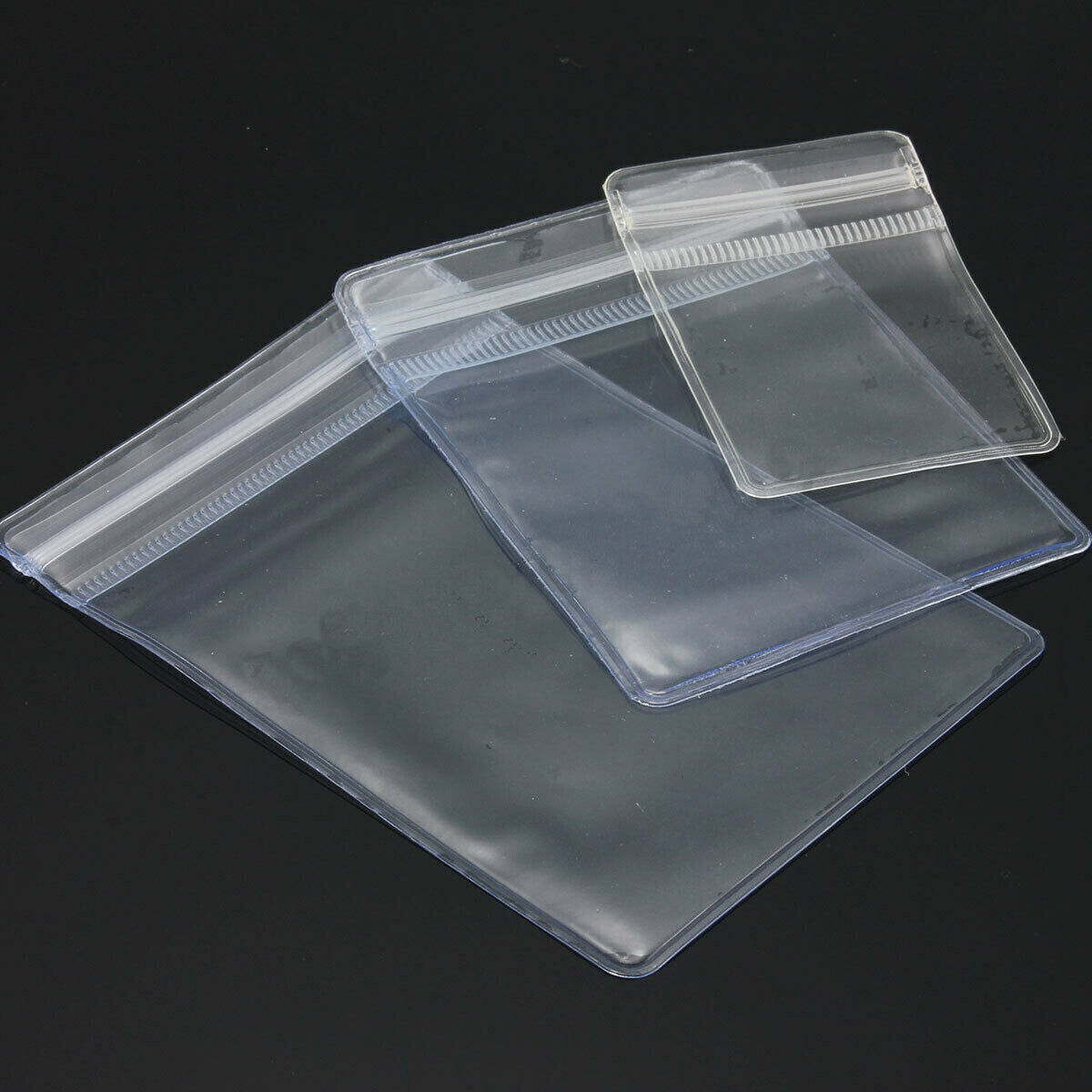3Size Strong Thick Grip Resealable Zip Lock Bag Self Seal Clear Plastic