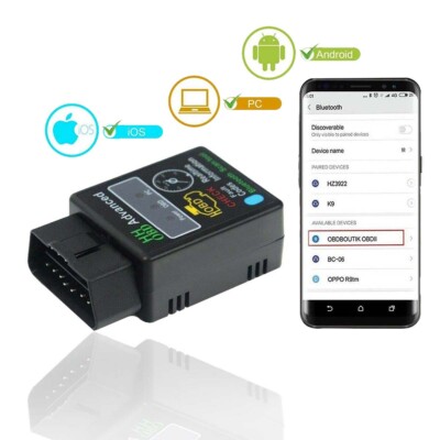 2022 For PC  Android iOS OBD2 Car Bluetooth Scanner Code Reader  ELM 327 Read