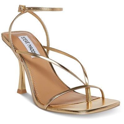 Steve Madden Womens Annie Gold Ankle Heels Shoes 7.5 Medium (B,M) BHFO 3225