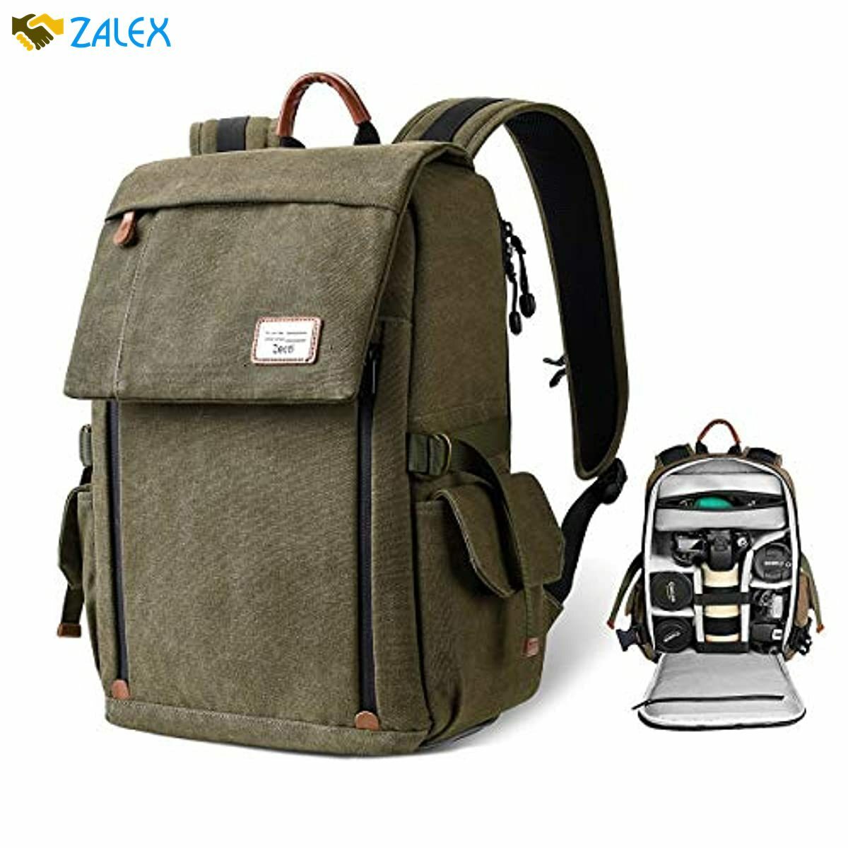 Camera Backpack, Zecti Waterproof Large Canvas Camera Bag Professional