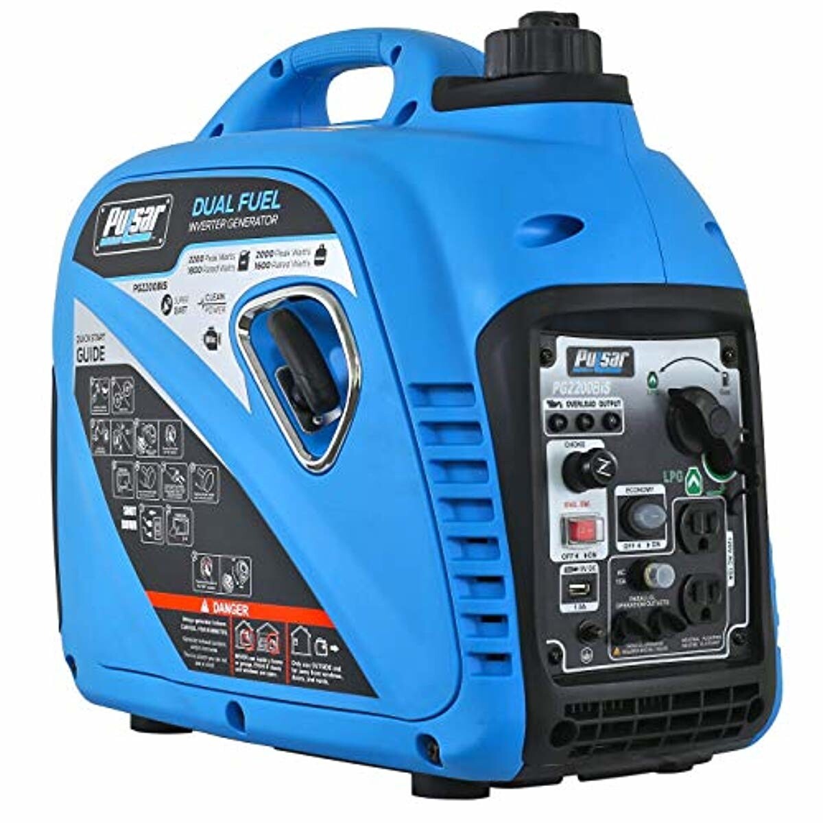Pulsar 2200-Watt Quiet Portable Hybrid Dual Fuel Gas Powered