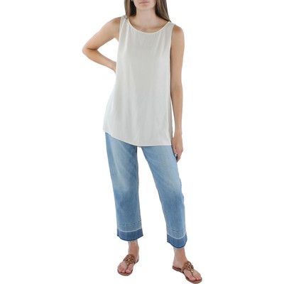 

Женская бежевая шелковая майка свободного кроя Eileen Fisher Petites  BHFO 4090, Кость