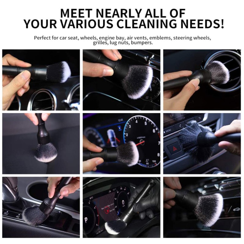 3PCS Car Detail Brush Wash Auto Detailing Cleaning Kit Engine Wheel Brushes