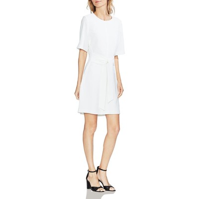 Vince Camuto Womens Ivory Tie Front Short Sleeves Wear to Work Dress 0 BHFO 9223