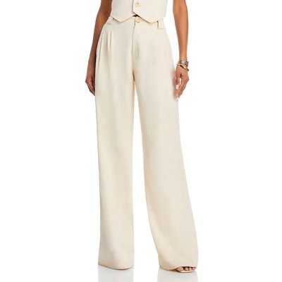 A.L.C. Womens Tommy II White Linen Pleated Trouser Pants 4 BHFO 9979