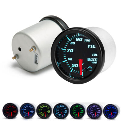 7 Colors Backlight Universal  Water Coolant Temperature Temp Gauge 12V 2''/52mm