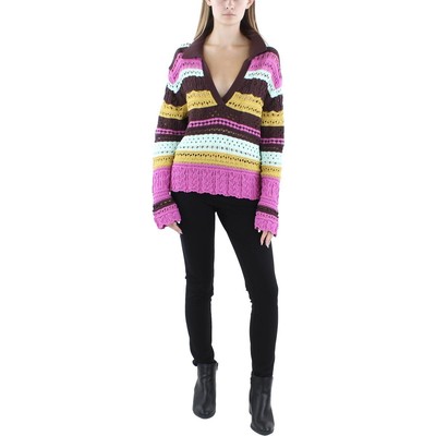 Женский розовый вязаный топ-пуловер с воротником-стойкой Jonathan Simkhai, L BHFO 1803