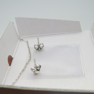 Victoria Townsend Sterling Silver Blue Topaz & Diamond Necklace & Earring Set E