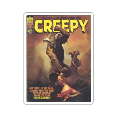 Retro Horror Comic Stickers Creepy Cover Page Monsters Killing Sexy Woman Image