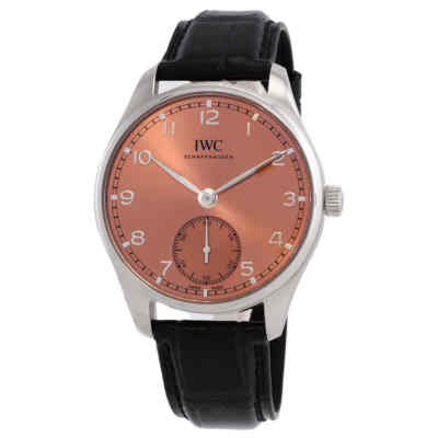 Мужские часы IWC Portuguese 40 с автоматическим циферблатом цвета лосося IW358313