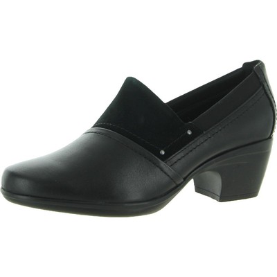 

Женские туфли Clarks Emily Step черные с круглым носком на каблуке 7, средний (B,M) BHFO 2434, Черный, Emily Step