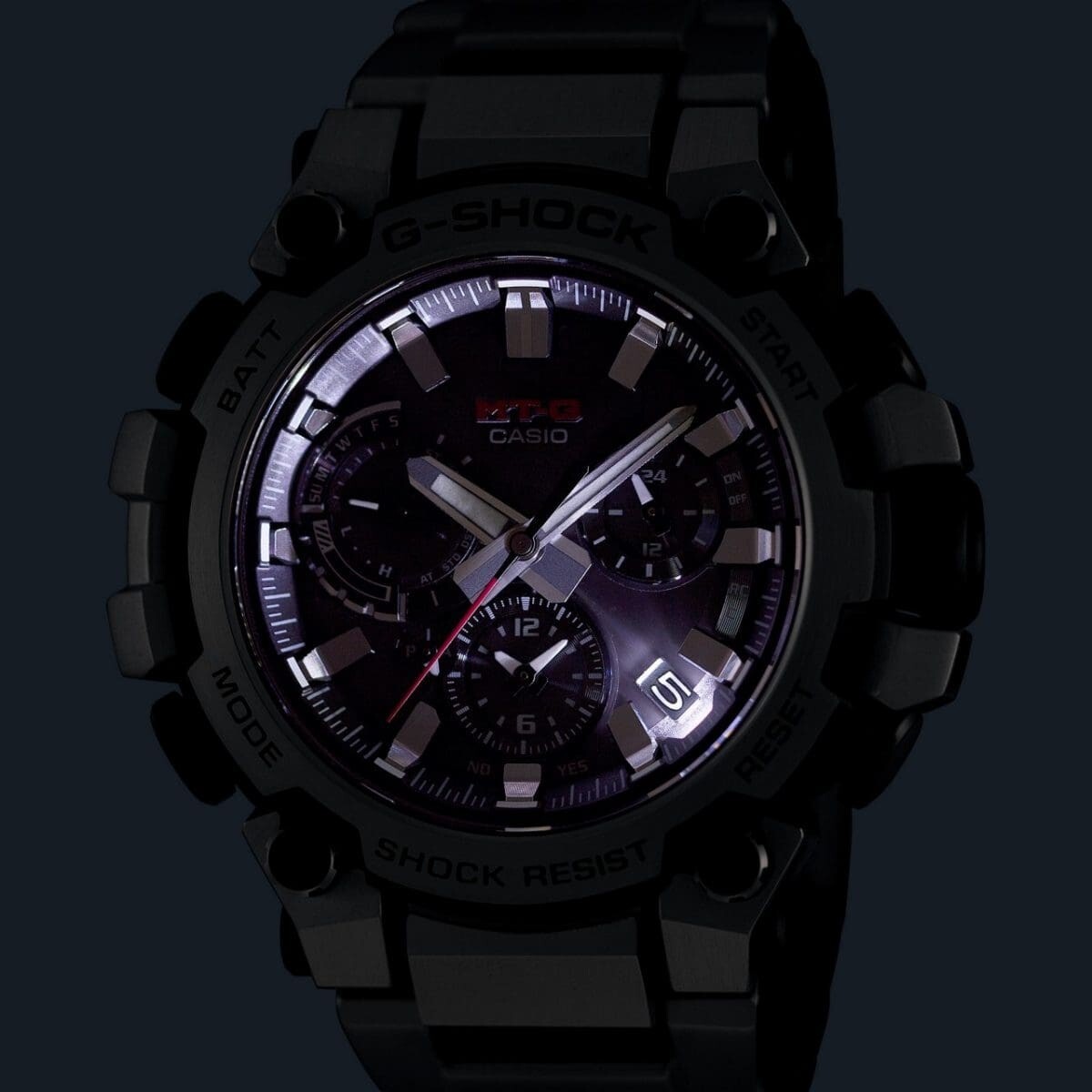 Pre-owned Casio G-shock Mtg-b3000d-1ajf Silver Bluetooth Solar Men's Watch In Box