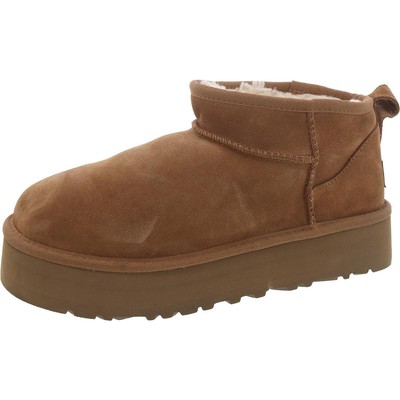 Женские коричневые замшевые зимние ботинки из овечьей шерсти Ugg Shoes 5 Medium (B,M) BHFO 2920