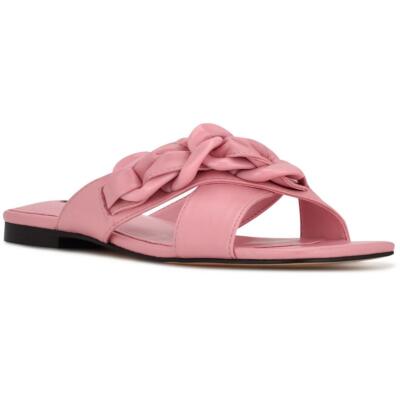 

Nine West Womens Misty Pink Chain Slide Sandals Shoes 6.5 Medium (B,M) BHFO 3973, Light pink
