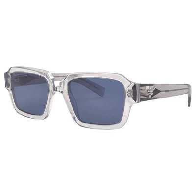 Pre-owned Prada Blue Rectangular Men's Sunglasses Pr 02zs U430a9 52 Pr 02zs U430a9 52