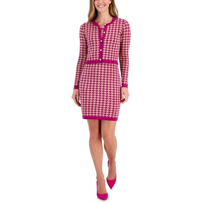 Женский костюм Taylor Womens 2ШТ в тонкую клетку длиной выше колена на четырех пуговицах BHFO 9165