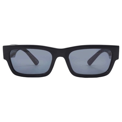 Pre-owned Prada Grey Rectangular Men's Sunglasses Pr A03s 16k07t Pr A03s 16k07t In Gray