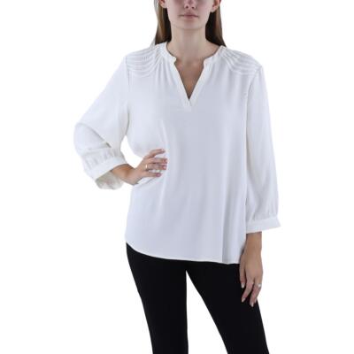 Karl Lagerfeld Paris Женская деловая блузка с рукавом 3/4 и ушком цвета слоновой кости, XL BHFO 0373