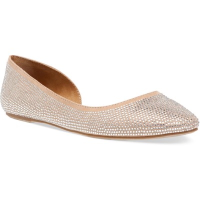 

Женские туфли на плоской подошве Wild Pair MABEL2 Tan SLIP ON DOrsay 6,5 Medium (B,M) BHFO 0954, Crystal clear bling
