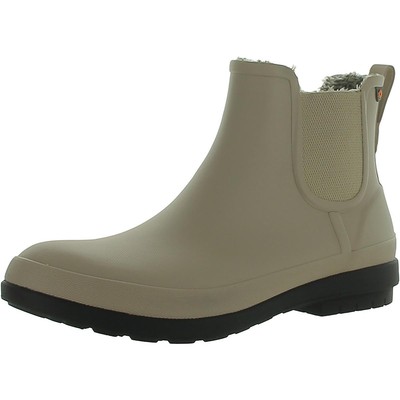 Bogs Womens Beige Faux Fur Line Chelsea Boots Shoes 11 Medium (B,M) BHFO 8202