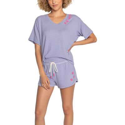 P.J. Salvage Womens 2PC Striped Loungewear Short Set BHFO 1430