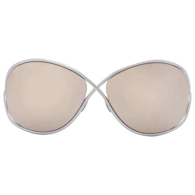 Pre-owned Tom Ford Nicoletta Special Edition Gold Mirror Butterfly Ladies Sunglasses