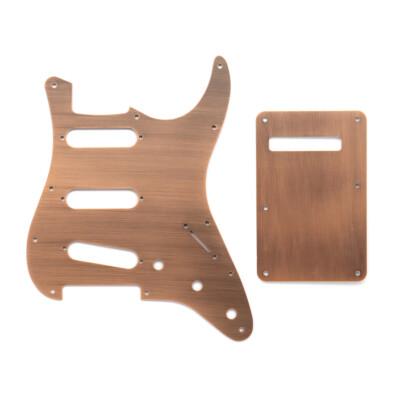Aluminum Alloy SSS Electric Guitar Pickguard w/Single Hole Back Plate Red copper