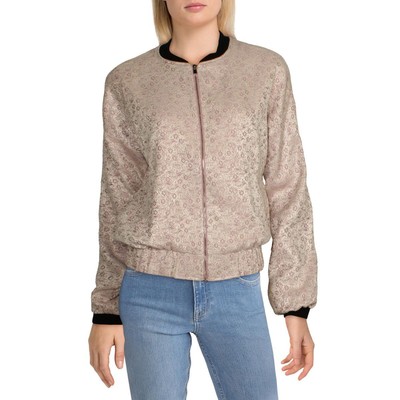 

Женская фиолетовая парчовая куртка-бомбер Blush Noir с цветочным принтом  BHFO 6451, Purple/ivory