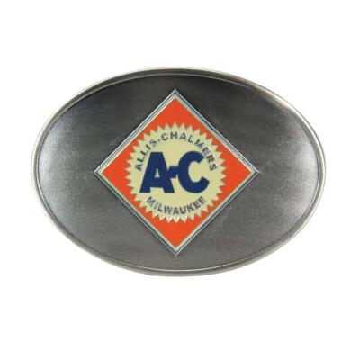 Allis Chalmers Logo Brushed Metal Pewter Belt Buckle 03098