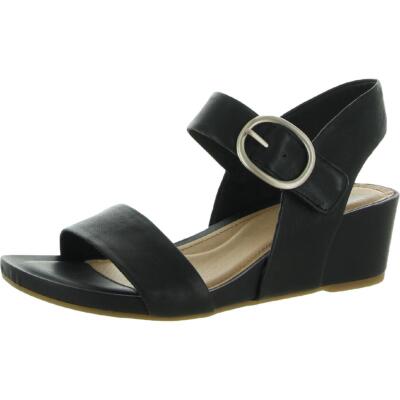 

Мягкие женские черные кожаные сандалии на танкетке Vaya, размер 10, средний (B,M) BHFO 5506, Черный