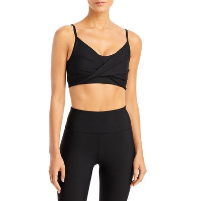 Спортивный бюстгальтер Aqua Womens Black Twist Front для фитнеса и йоги Athletic XS BHFO 2073